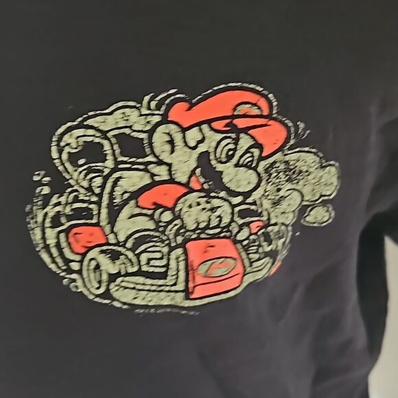 Old Navy Men's Super Mario Logo Short Sleeves Cotton T-Shirt Black XL - Picture 3 of 16